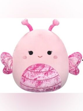 Squishmallows Stuffed Pink Velvet Plush Toy -Mogo Butterfly - 12 Inch